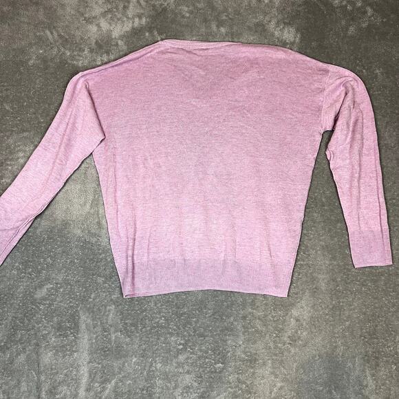 Margaret O'Leary Sweater Women's S Pink V Neck Linen Viscose Romantic Sweet - Picture 4 of 8